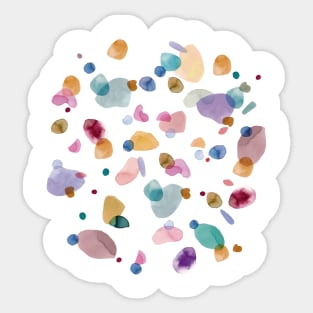 Terrazzo Watercolor Pebbles Multicolored Sticker